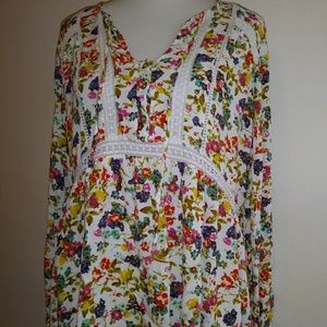 Jessica Simpson boho floral print XL shirt